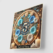 恋の花エレガント5周年デザイン スクエア壁時計 (傾斜)