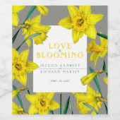 恋の花咲くアートイエロー結婚の水仙 ワインラベル (シングルラベル)