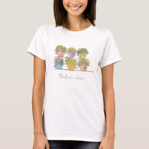 恋の花市場に根ざした陽気な気持ち Tシャツ