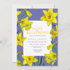 恋の花春黄色いダッフォッ結婚ズ 招待状