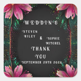 恋の花開き：フルフローラ結婚テーマ スクエアシール