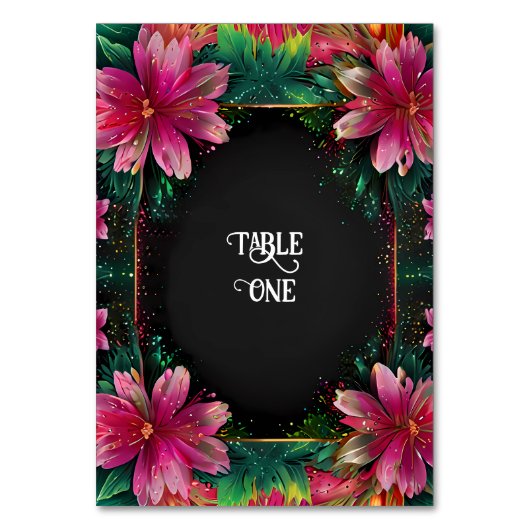 恋の花開き：フルフローラ結婚テーマ テーブルナンバー (裏面)