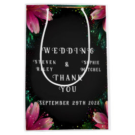 恋の花開き：フルフローラ結婚テーマ ミディアムペーパーバッグ