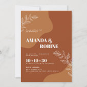 恋の花：シンプル抽象芸術離れの結婚 招待状 (正面)