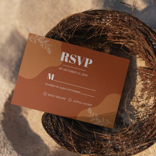 恋の花：シンプル抽象芸術離れ出欠RSVP