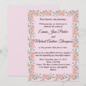 恋の花：ピンクフローラ結婚式招待状 招待状 (正面/裏面)