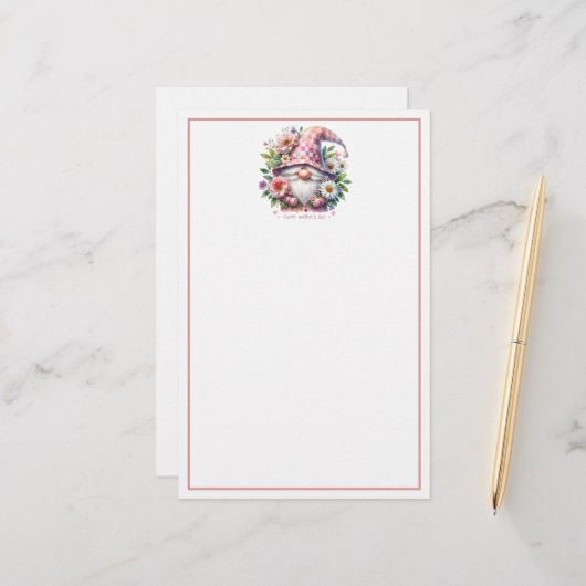 恋の花：母の日の格言 便箋 (正面/裏面インサイチュ)