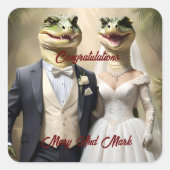 恋の芽吹きクロコディ結婚リアンの仕業 スクエアシール (正面)