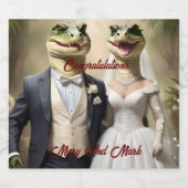 恋の芽吹きクロコディ結婚リアンの仕業 スパークリングワインラベル (シングルラベル)