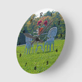 恋の草地 ラウンド壁時計 (傾斜)