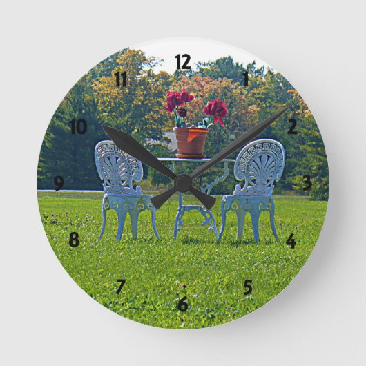 恋の草地 ラウンド壁時計 (正面)