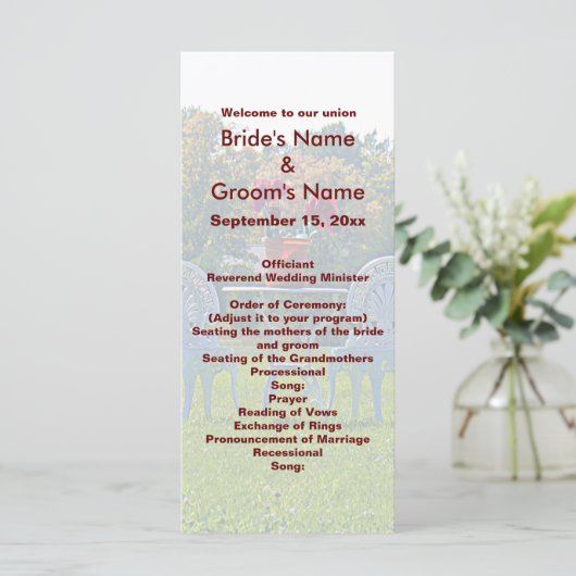 恋の草地 – 秋の木結婚の プログラム (スタンド正面)