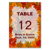 恋の草秋結婚のテーブルカード テーブルナンバー (裏面)