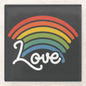 恋の虹 ガラスコースター (正面)