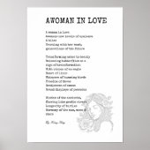 恋の詩のウォールアートの白黒の女性 ポスター (正面)