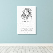 恋の詩の白黒のバラのウォールアートの女性 キャンバスプリント (インサイチュ (ウッドフロア))