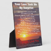 恋の詩ケープサンセット船が通り過ぎる フォトプラーク (側面)