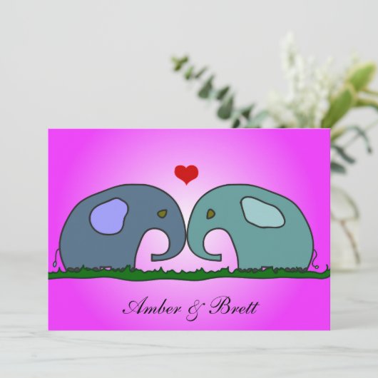 『恋の象』結婚式招待状 招待状 (スタンド正面)