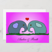 『恋の象』結婚式招待状 招待状 (正面/裏面)