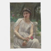 恋の赤いバラを持つ女性 (セイニャック作)