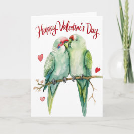 恋の赤い仮面のインコ カード