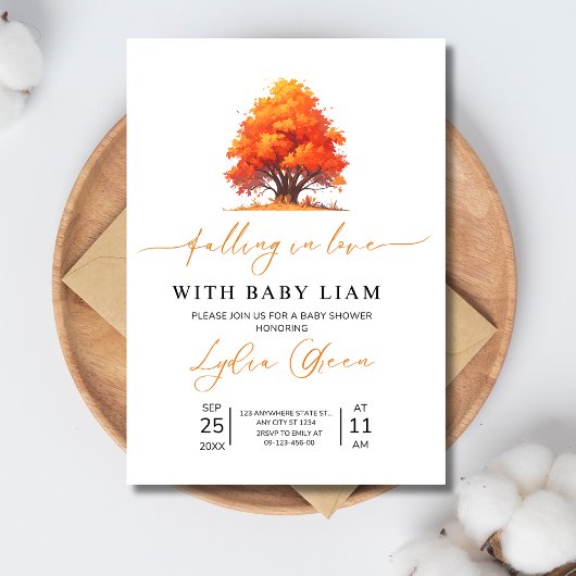 恋の赤ちゃんシャワー秋の赤ちゃんシャワー 招待状