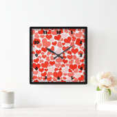 恋の連鎖 – ハート スクエア壁時計 (ホーム)