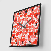 恋の連鎖 – ハート スクエア壁時計 (傾斜)