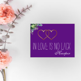 恋の金ゴールドハート愛パープル休日はがき シーズンポストカード