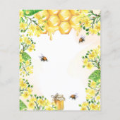 恋の開花イエロー花模様予算ブライダルシャワー (裏面)