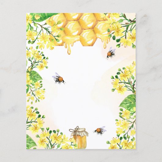 恋の開花イエロー花模様予算ブライダルシャワー (裏面)