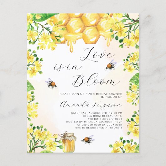 恋の開花イエロー花模様予算ブライダルシャワー (正面)