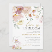 恋の開花ピンク&赤ワイルドフラワーシャワー 招待状 (正面)