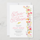 恋の開花ワイルドフラワーフローラブライダルシャワー 招待状 (正面)