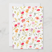 恋の開花ワイルドフラワーフローラブライダルシャワー 招待状 (裏面)