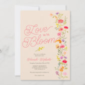 恋の開花ワイルドフラワーフローラブライダルシャワー 招待状 (正面)