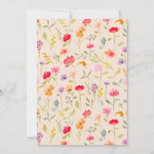 恋の開花ワイルドフラワーフローラブライダルシャワー 招待状 (裏面)