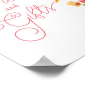 恋の開花ワイルドフラワーフローラブライダル標識 ポスター (角)