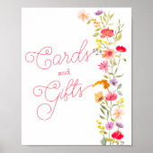 恋の開花ワイルドフラワーフローラブライダル標識 ポスター (正面)