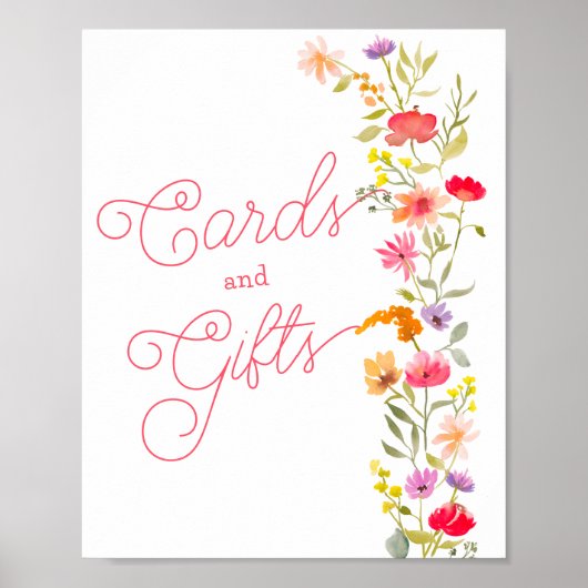 恋の開花ワイルドフラワーフローラブライダル標識 ポスター (正面)