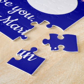 恋の雪のダーリング:ダークブルーのクリスマス ジグソーパズル (側面)