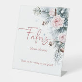 恋の雪の冬のブライダルシャワーは署名を好む 台座サイン (正面)