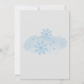恋の雪ベビーブルー冬の森スノーフレーク 招待状 (裏面)