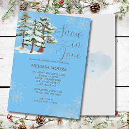 恋の雪ベビーブルー冬の森スノーフレーク 招待状
