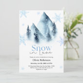 恋の雪、冬の雪の結晶、ブライダルシャワー 招待状 (スタンド正面)