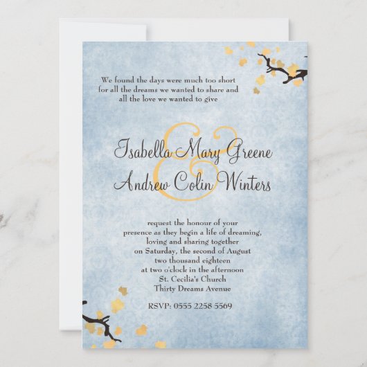 恋の青鳥 招待状 (裏面)