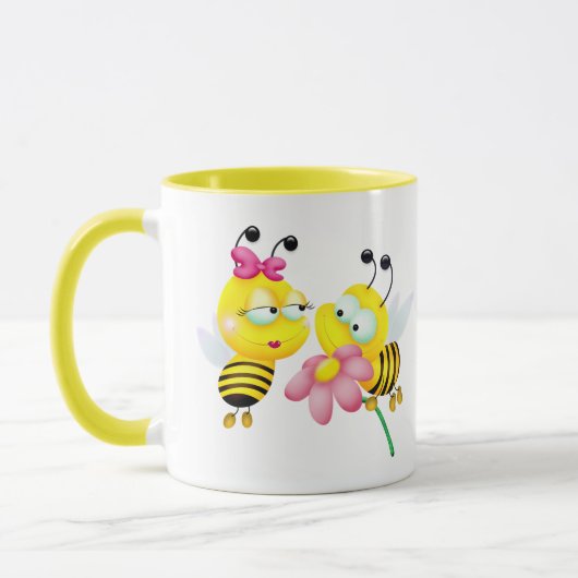 恋の鬼に蜂の夫婦 マグカップ (左)