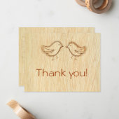 恋の鳥を描いた木こりに感謝の気持ち ノートカード (正面/裏面インサイチュ)