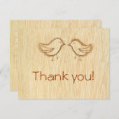 恋の鳥を描いた木こりに感謝の気持ち ノートカード (正面/裏面)