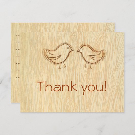 恋の鳥を描いた木こりに感謝の気持ち ノートカード (正面/裏面)
